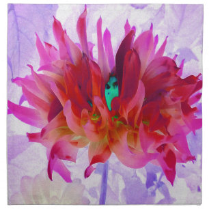 Stunning Red and Hot Pink Cactus Dahlia Cloth Napkin