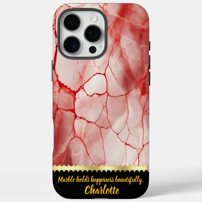 Stunning red and white marble patterns Case-Mate iPhone case (Back)