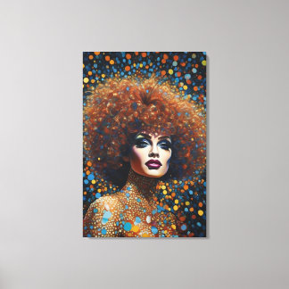 Stunning Red Bombshell Drag Queen Portrait Canvas Print