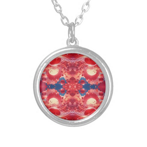 Stunning Red Dreamscape Design Silver Plated Necklace