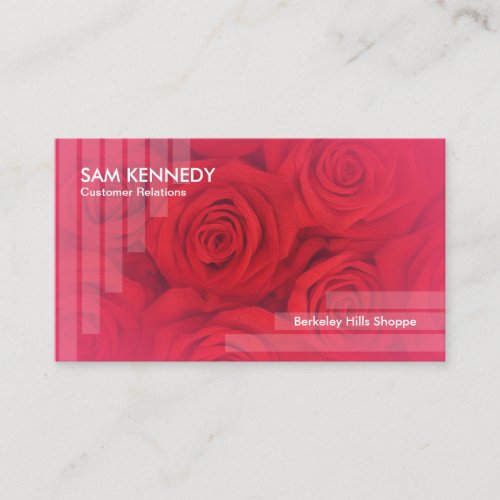 Stunning Red Flower Translucent Line Business Card
