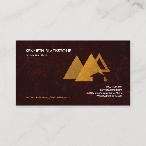 Stunning Red Grunge Professional Modern Architect Business Card