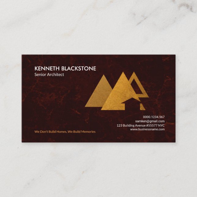 Stunning Red Grunge Professional Modern Architect Business Card (Front)