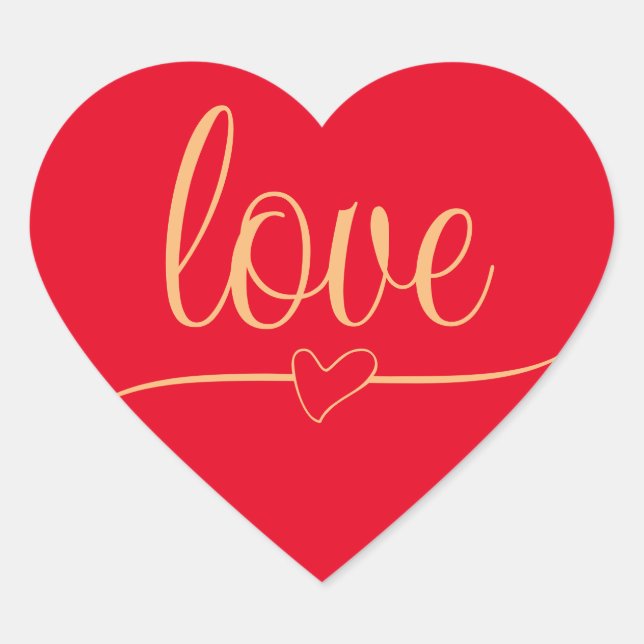 Stunning red heart custom heart sticker (Front)