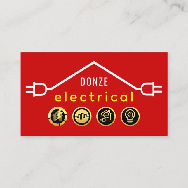 Stunning Red Plug Circuit Wiring Business Card (Front)