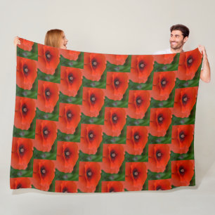 Stunning Red Poppies Fleece Blanket