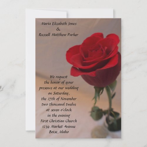 Stunning Red Rose Wedding Announcements