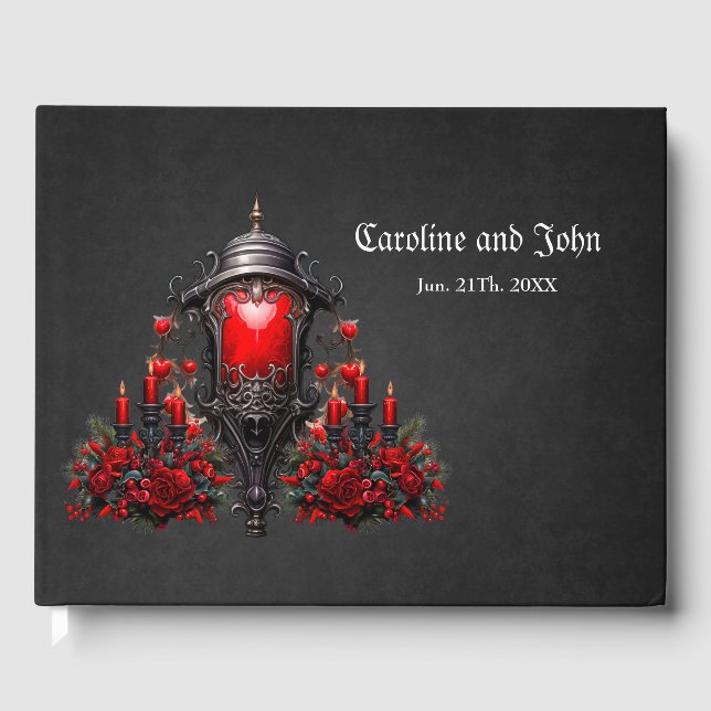Stunning red roses and gate design. guest book (Front)