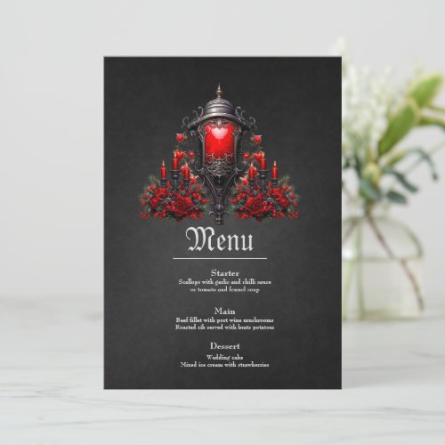 Stunning red roses and gate design menu
