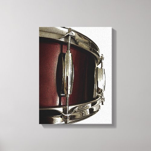 Stunning Red Snare Drum Canvas Drummer Art Print