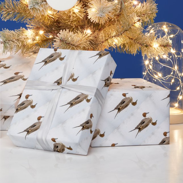 Stunning Reflections of a Northern Pintail Duck Wrapping Paper (Holidays)