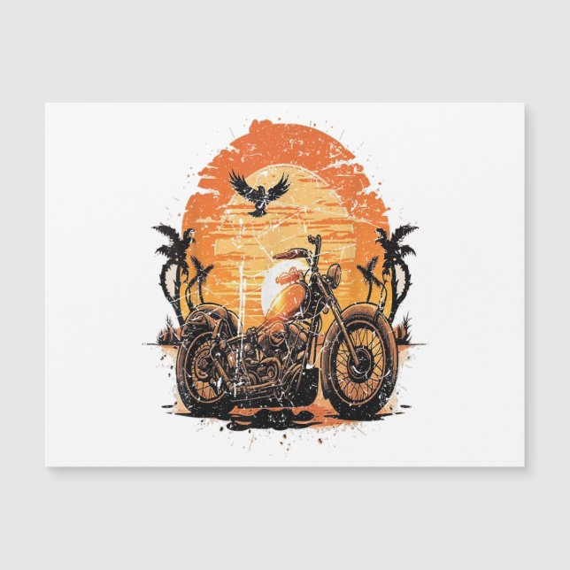 Stunning Retro Vintage Motorcycle Classic Sunset C (Front)