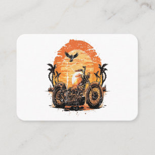 Stunning Retro Vintage Motorcycle Classic Sunset C Business Card