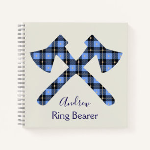 Stunning Ring Bearer blue and gray ax Notebook