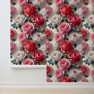 Stunning Rose Blossom Peel and Stick Wallpaper