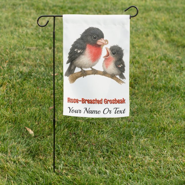 Stunning Rose Breasted Grosbeak Garden Flag (In SItu)