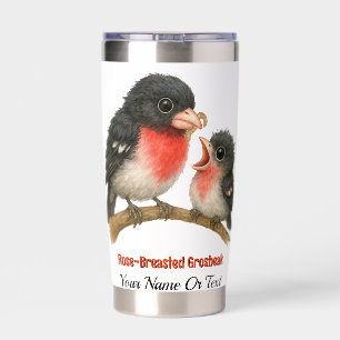 Stunning Rose Breasted Grosbeak Insulated Tumbler
