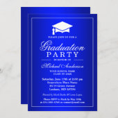 Stunning Royal Blue Gradient Graduate Graduation Invitation (Front/Back)