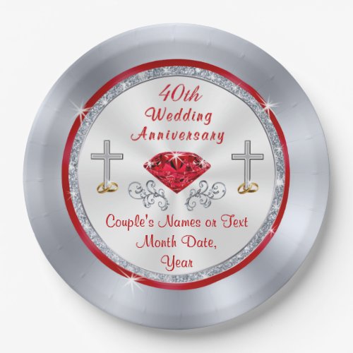 Stunning Ruby 40th Wedding Anniversary Ideas Paper Plates