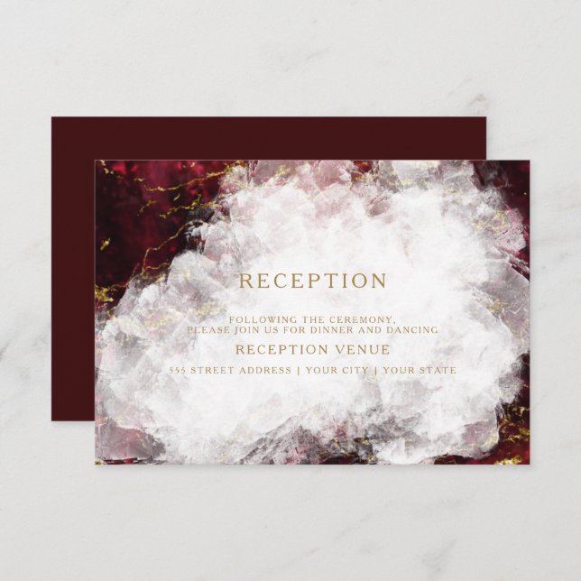 Stunning Ruby Crystal Geode Invitation (Front/Back)