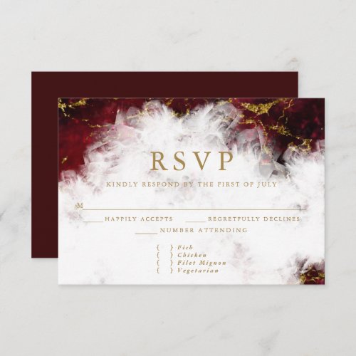 Stunning Ruby Crystal Geode RSVP Card