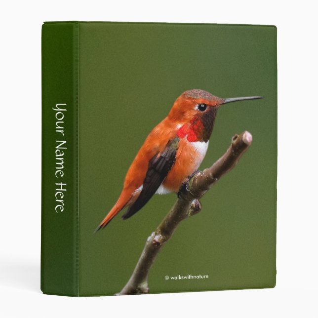 Stunning Rufous Hummingbird on the Cherry Tree Mini Binder (Front/Spine)