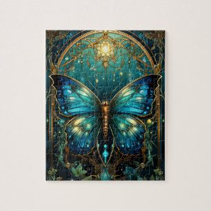 Stunning Sapphire Blue Butterfly Jigsaw Puzzle