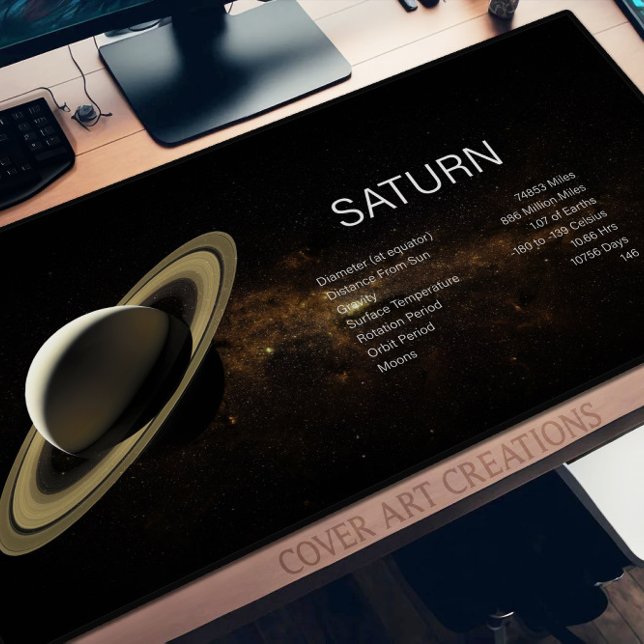 Stunning Saturn Ringed Beauty Planet Desk Mat (Creator Uploaded)