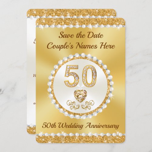 Stunning Save the Date 50th Anniversary Cards