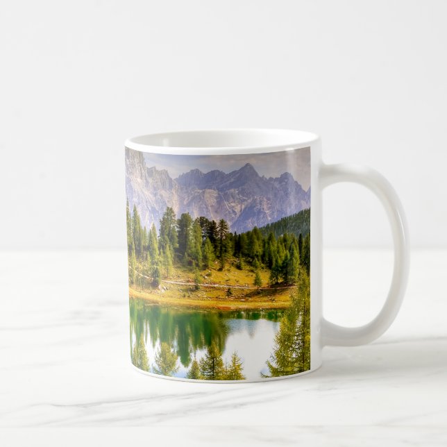 Stunning Scenic View of Dolomite Mountains Italy Coffee Mug (Right)