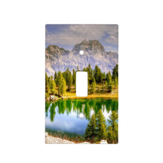 Stunning Scenic View of Dolomite Mountains Italy Light Switch Cover