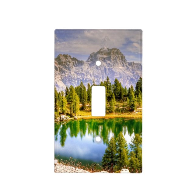 Stunning Scenic View of Dolomite Mountains Italy Light Switch Cover (Front)