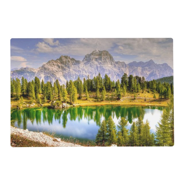 Stunning Scenic View of Dolomite Mountains Italy Placemat (Front)