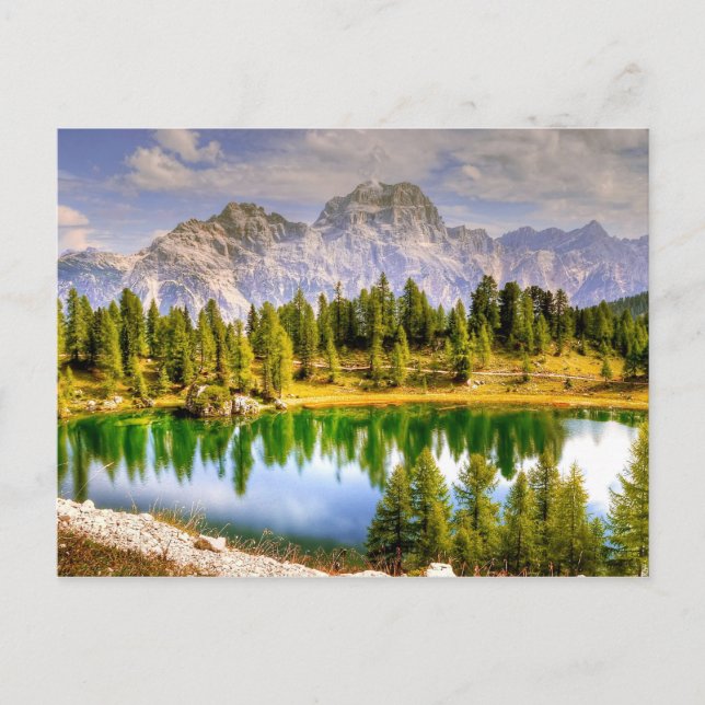 Stunning Scenic View of Dolomite Mountains Italy Postcard (Front)