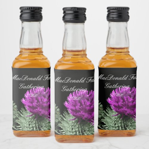 Stunning Scottish Thistle Family Clan Liquor Bottle Label