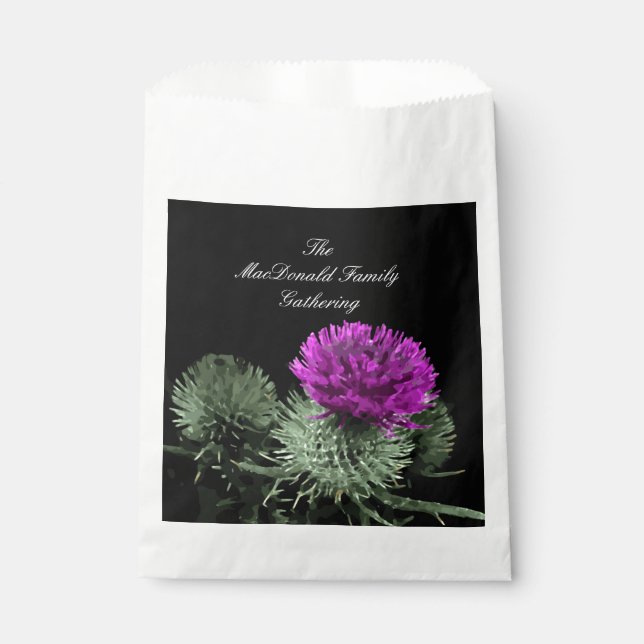 Stunning Scottish Thistle Favor Bag (Front)