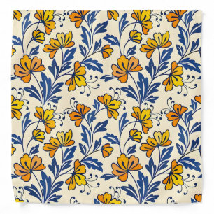 Stunning Seamless Pattern of Flowers and Leaves Bandana