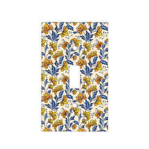 Stunning Seamless Pattern of Flowers and Leaves Light Switch Cover