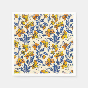 Stunning Seamless Pattern of Flowers and Leaves Napkins