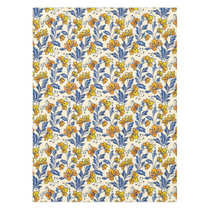 Stunning Seamless Pattern of Flowers and Leaves Tablecloth