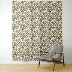 Stunning Seamless Pattern of Flowers and Leaves Tapestry