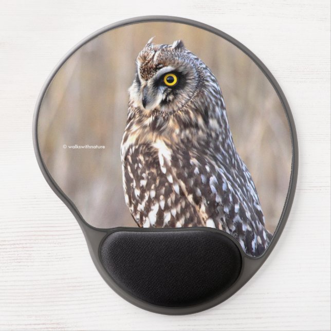 Stunning Short-Eared Owl in the Marshes Gel Mouse Pad (Front)