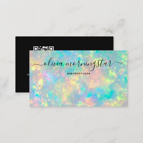 Stunning Signature Opal QR Code Business Card