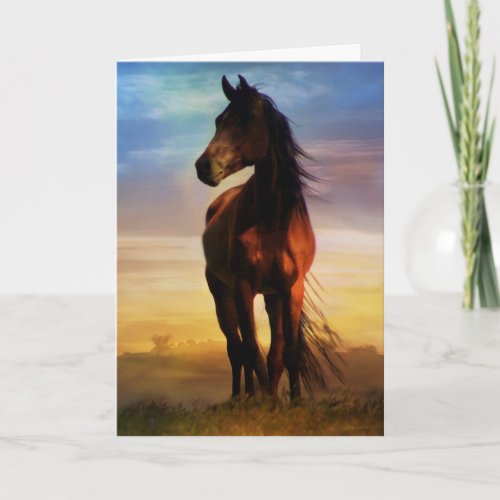 Stunning Silhouette Equine Sympathy Card