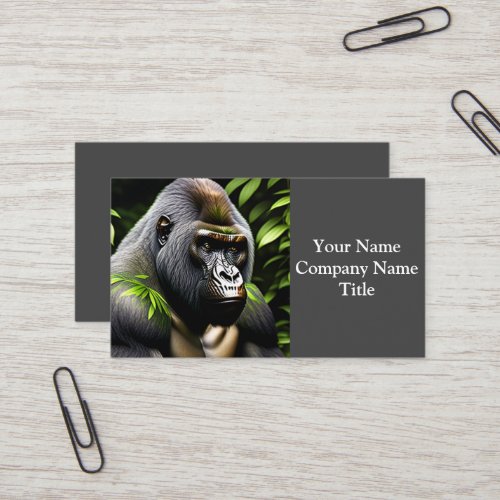 Stunning Silver Back Gorilla _ Jungle King Business Card