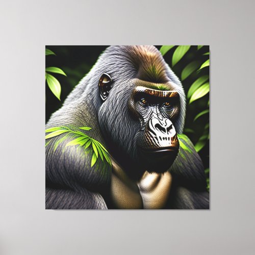 Stunning Silver Back Gorilla _ Jungle King Canvas Print