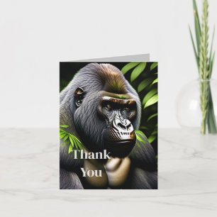 Stunning Silver Back Gorilla - Jungle King Letterpress Thank You Card