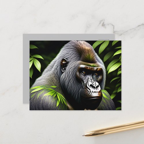 Stunning Silver Back Gorilla _ Jungle King Postcard