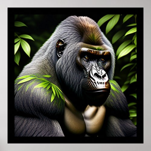 Stunning Silver Back Gorilla _ Jungle King Poster
