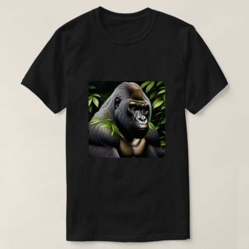 Stunning Silver Back Gorilla _ Jungle King T_Shirt